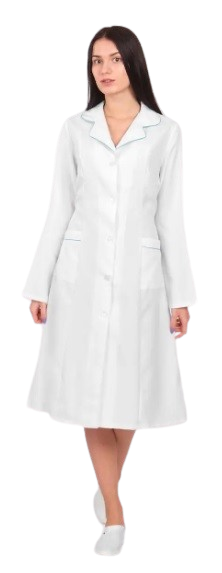 Жіночий медичний халат. Тканина габардин. Щільність 160 г/м²